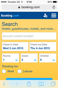Sites like Booking.com have good mobile sites