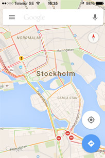 Google maps works very well in Sweden