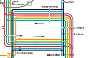 Lund bus map
