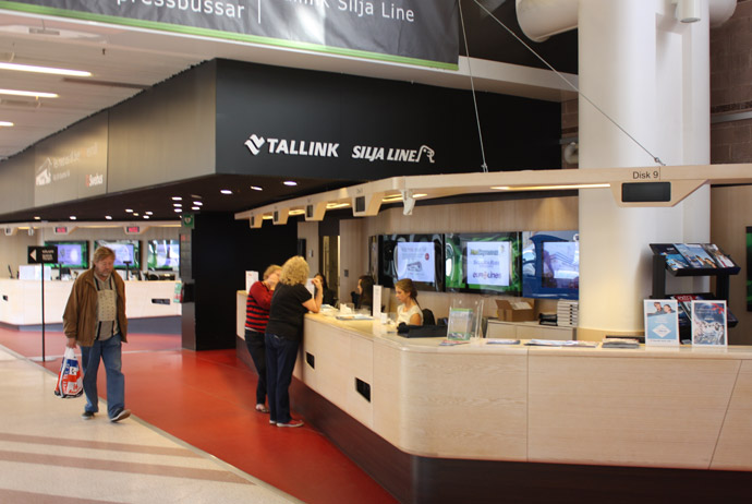 The Tallink Silja Line ferry booking desk in Stockholm