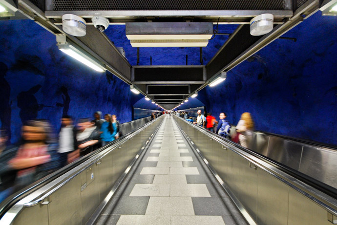 Free art tours take place on Stockholm's subway system