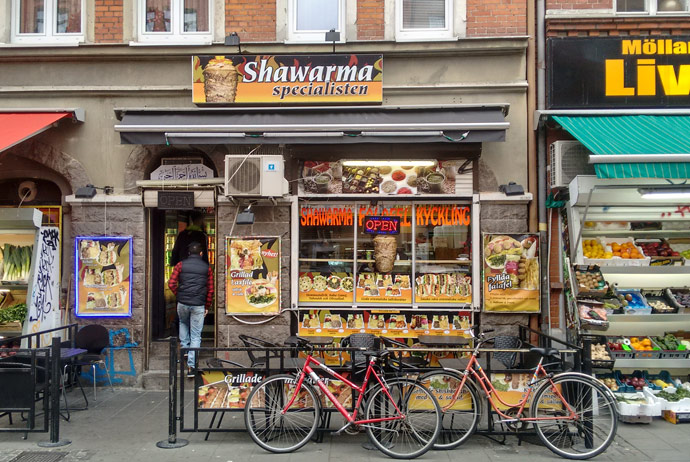 Falafel is a popular budget snack in Malmö, Sweden