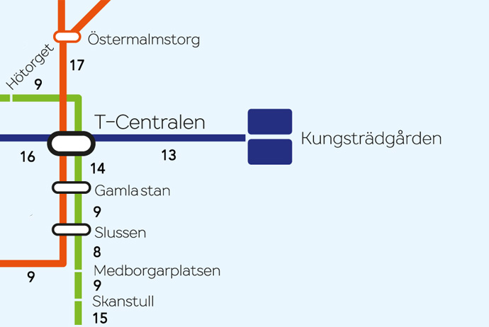 Zoomed walking map Stockholm