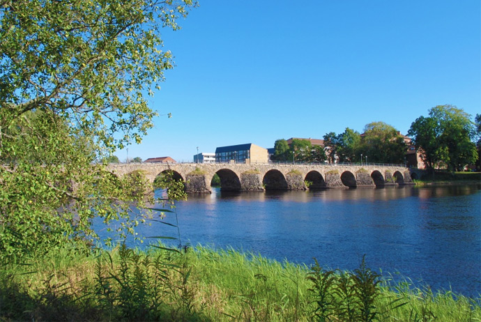 The old stone bridge in Karlstad, Sweden