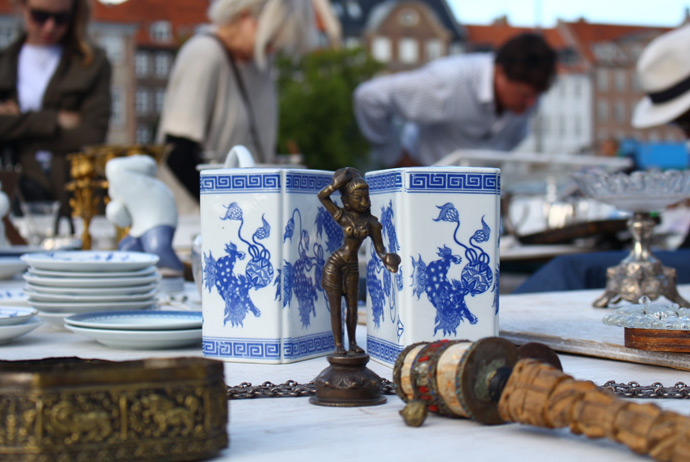 The Thorvaldsen antique market in Copenhagen, Denmark