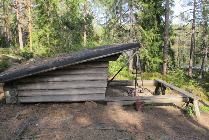 One of Glaskogen's simple wind shelters