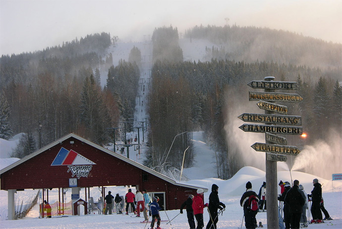 Romme Alpin skiing near Stockholm