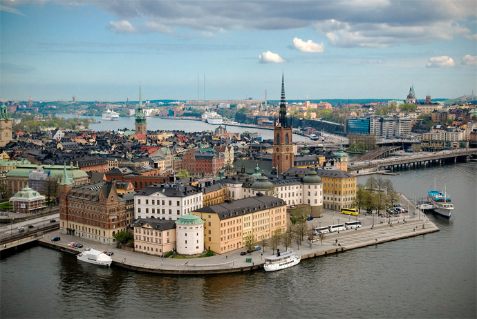 The view from the city hall in Stockholm