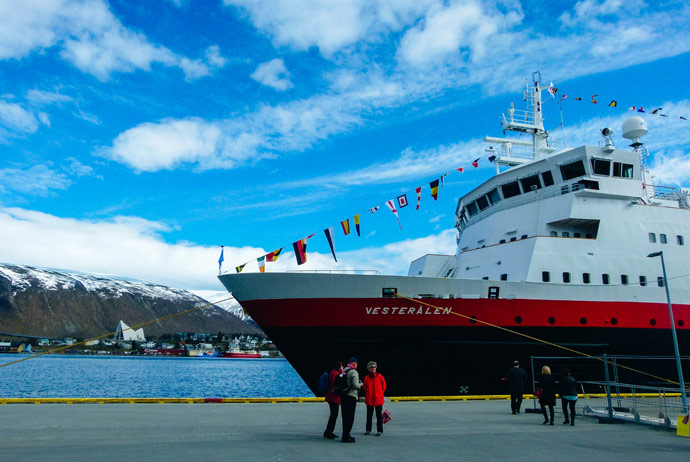 Hurtigruten boat in Tromso, Norway