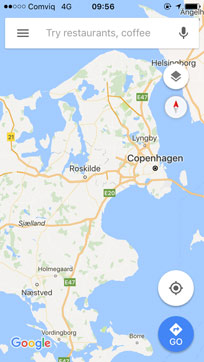 Google Maps is handy for getting around Copenhagen
