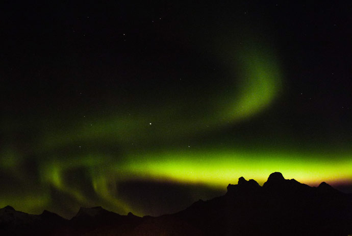 Seeing the northern lights in Lofoten, Norway