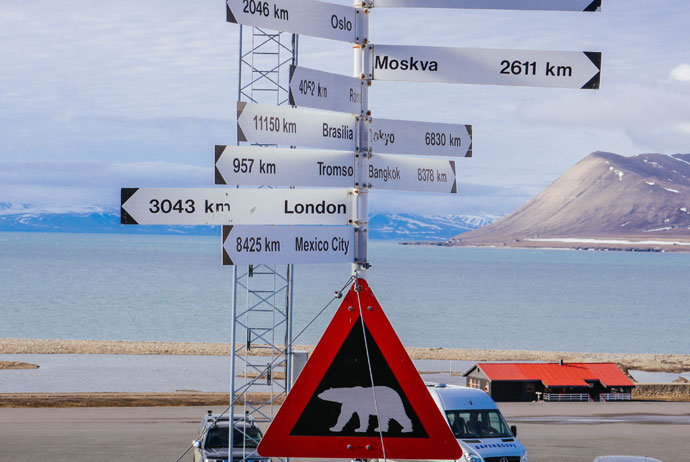 Sign at the airport in Svalbard