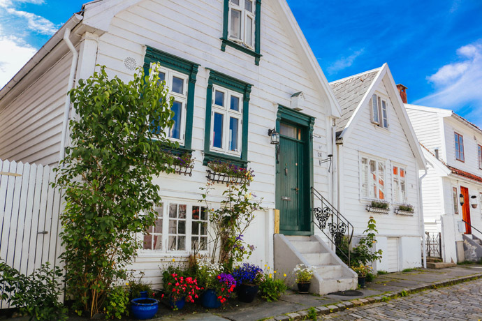 Stavanger's old town is home to lots of pretty buildings