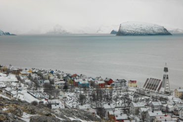 Hammerfest is on the island of Kvaløya in Norway