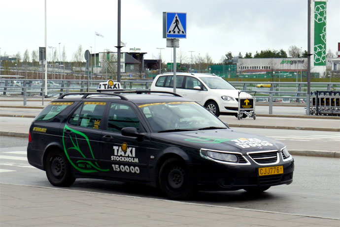 Taking a taxi in Stockholm