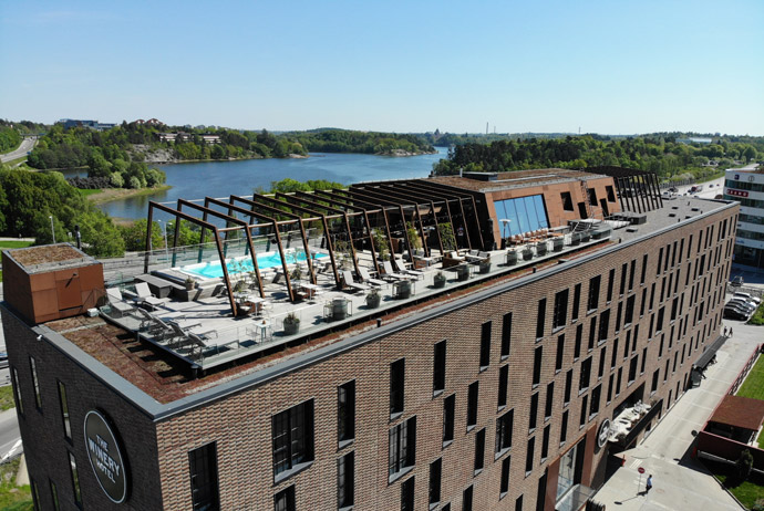 The rooftop bar at the Winery Hotel in Stockholm