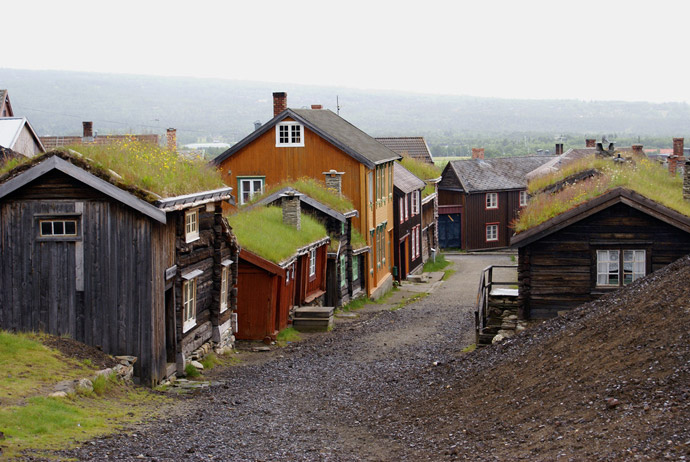 Wooden houses at one of Norway's most stunning national parks