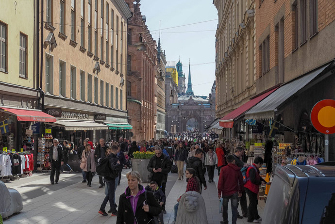 Drottninggatan is Stockholm's main shopping street