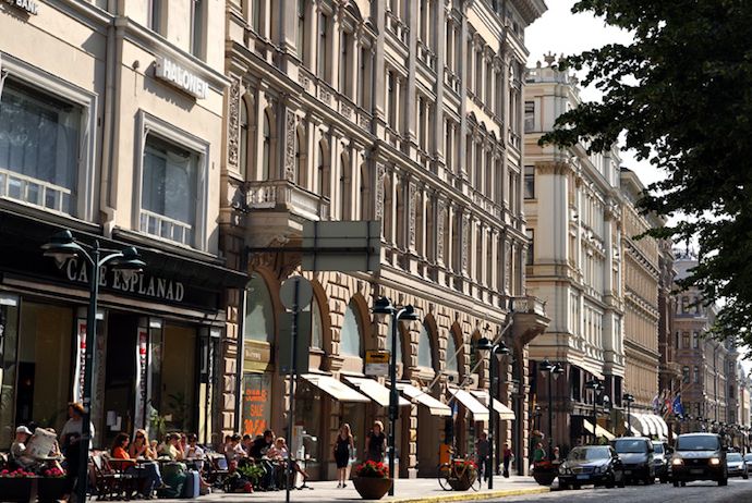 The Esplanad Café is a good place to start the day in Helsinki