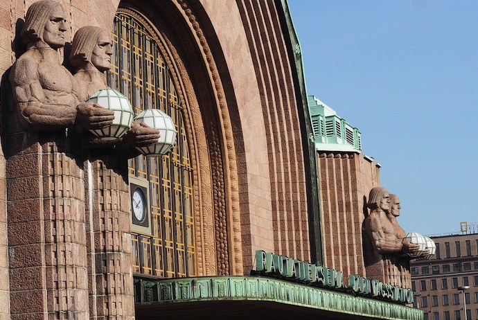 Helsinki's central railway station is a good place for a beer