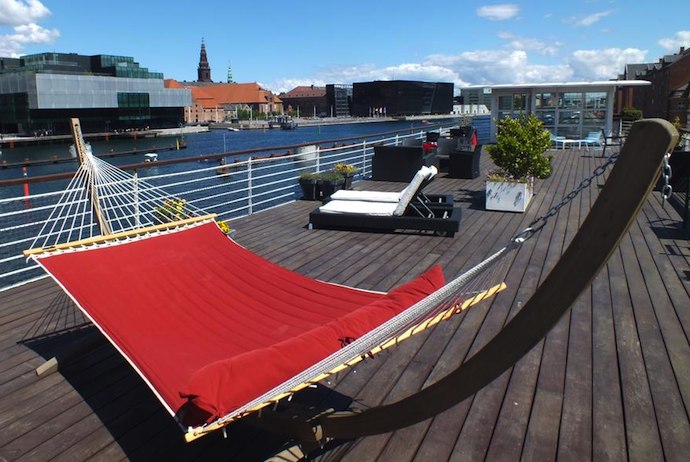 a houseboat cum hotel, CHPLiving in Copenhagen is right on the dockside in Christianshavn