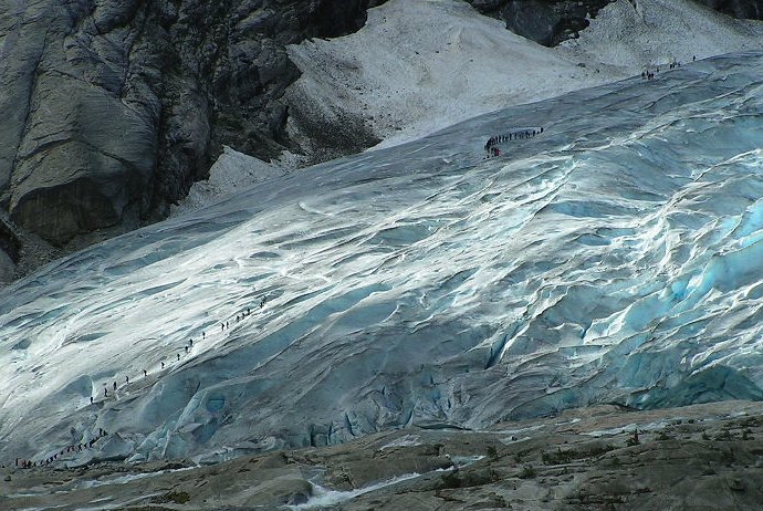 Hiking on a glacier, Norway