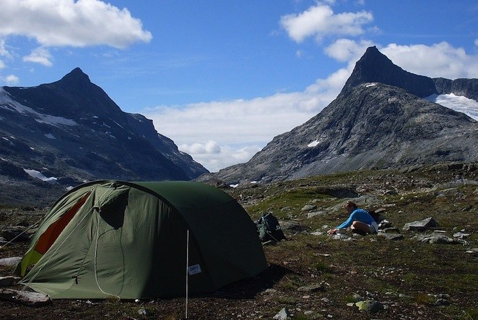 wild camping in the mountains, Norway