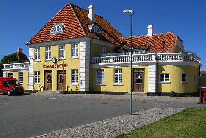 Skagen, known for its pretty yellow buildings