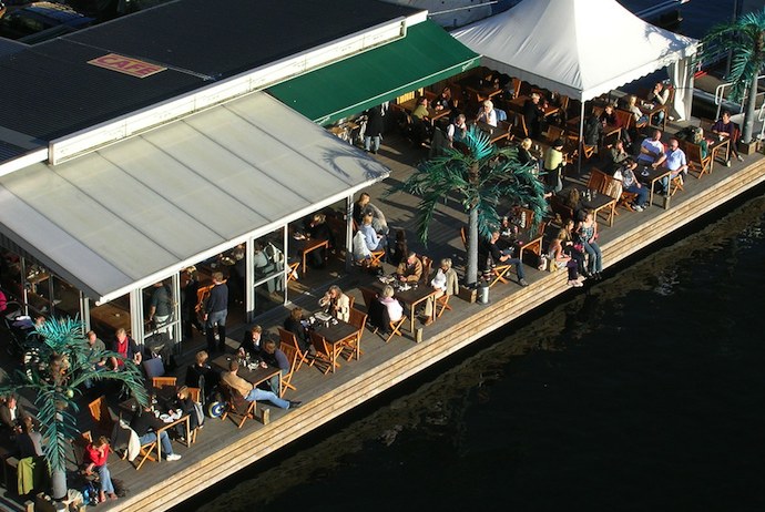 Stop for a coffee in a waterfront café in Stockholm in summer