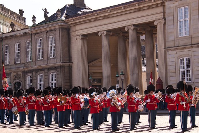 Changing the Guard at Amelienborg Palace, Copenhagen
