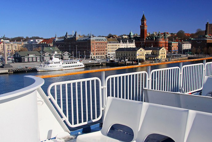 Helsingborg from the ferry, Denmark