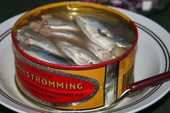 surströmming, salted herring from Sweden