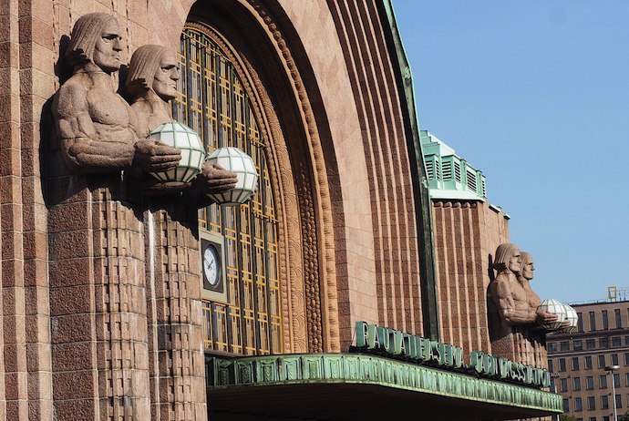 Helsinki's main train station is the start point for trips to the airport