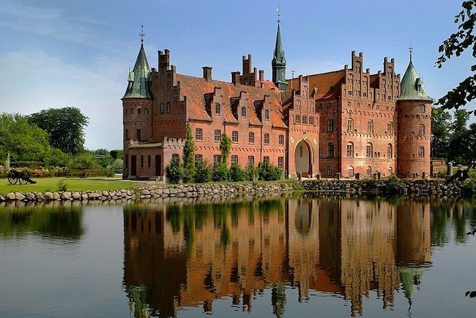 Egeskov castle on the island of Funen, Denmark