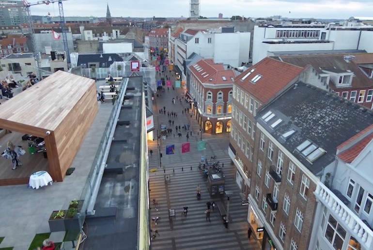 It's free to admire the views of Aarhus from the Salling store roof terrace