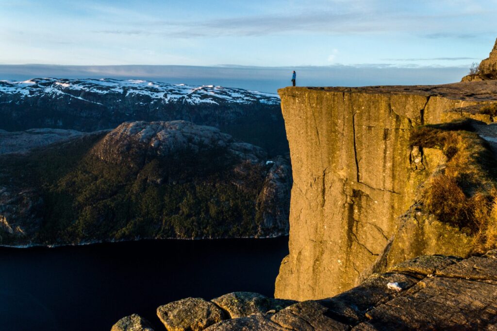 cliff over a fjord