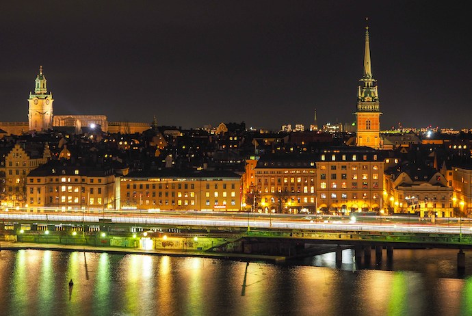 Scandinavian cities tend to be well-lit at night