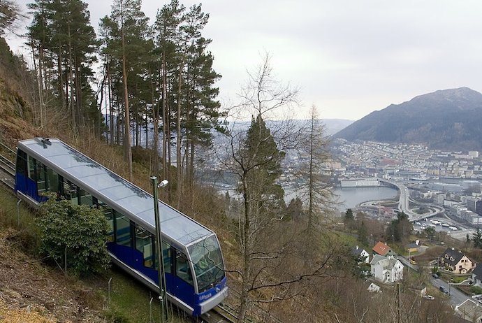 The Fløibanen funicular is included in the Bergen Card