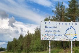 sign of the arctic circle in Sweden