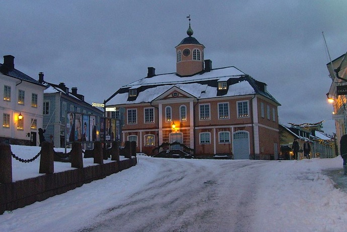 Porvoo, Finland has an old town hall and pretty waterfront