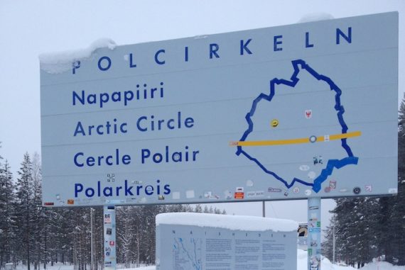 Crossing the Arctic Circle in Sweden