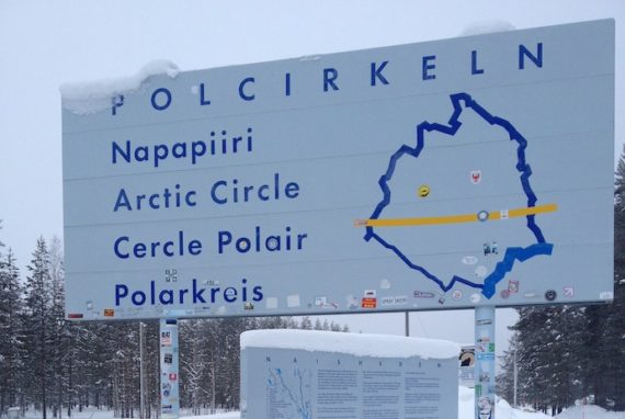 Crossing the Arctic Circle in Sweden