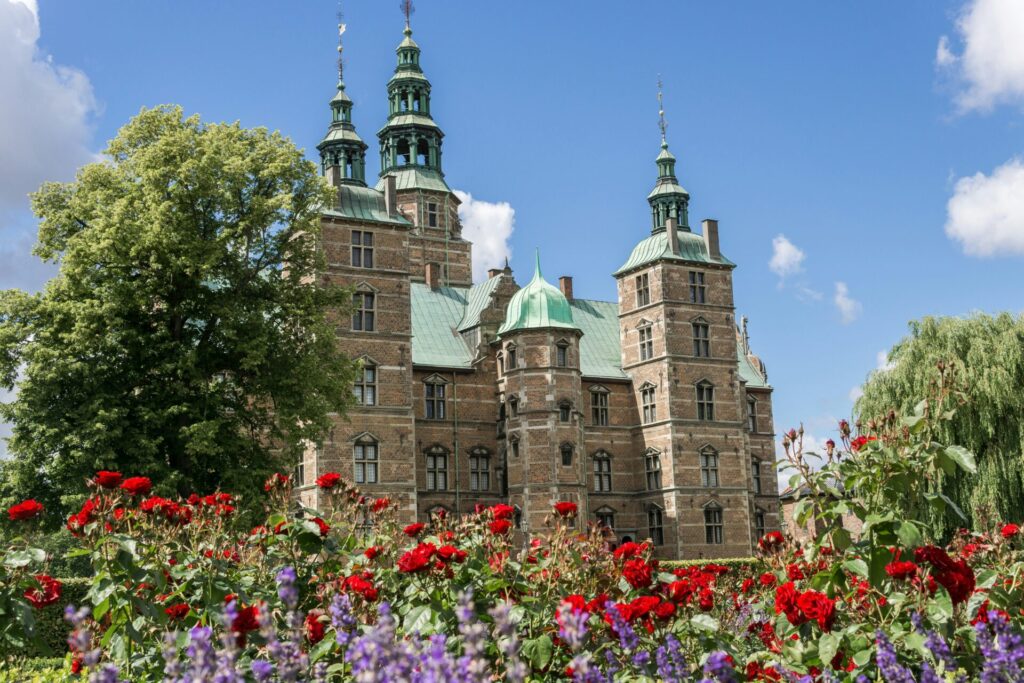 castle with flowers and gardens