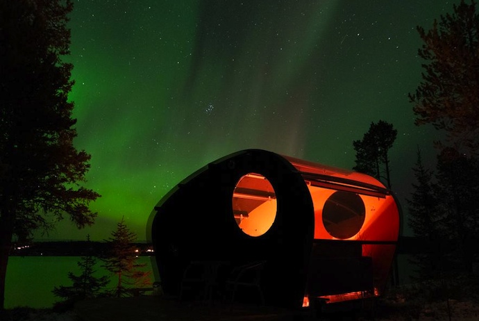 Glamping pods with a glass roof and walls mean that you can see the northern lights in Sweden without leaving your bed.