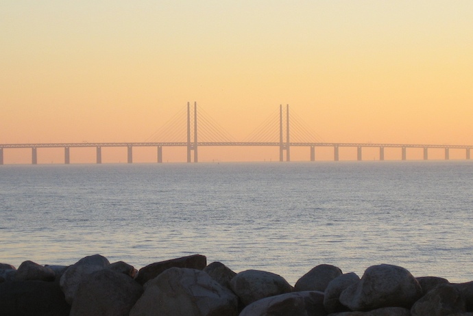 The iconic Øresundsbron bridge links Denmark and Sweden 