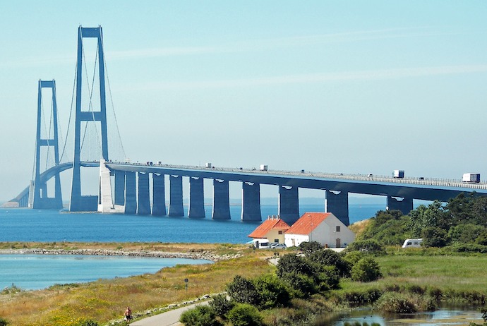 The Great Belt Fixed Link  runs from Funen to Zealand in Denmark