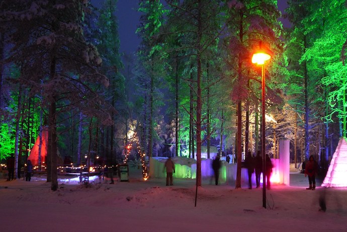 See the lights of Santa Claus village and go one a husky-sledge ride on this Christmas tour in Scandinavia