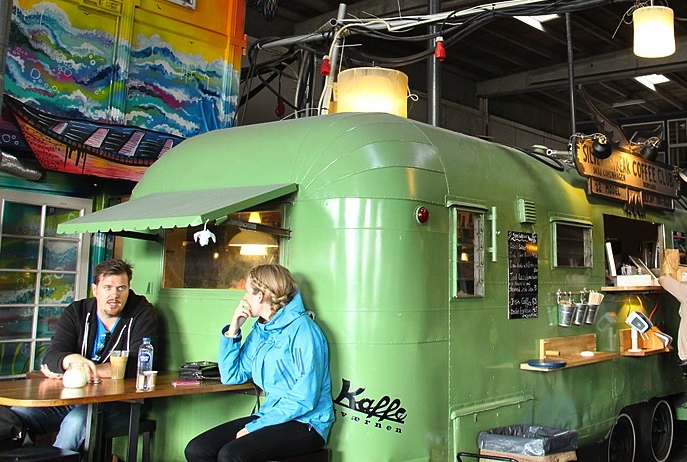 Fill up cheaply at street food trucks when on a budget trip to Scandinavia