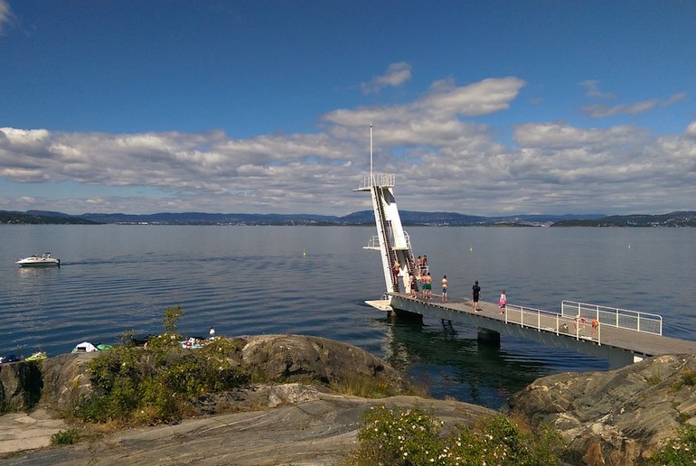 It's easy to get to the Oslofjord for a swim from the centre of Oslo