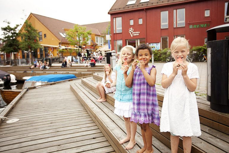 The lively Fiskebrygga fish market is a good place to browse in Kristiansand, Norway